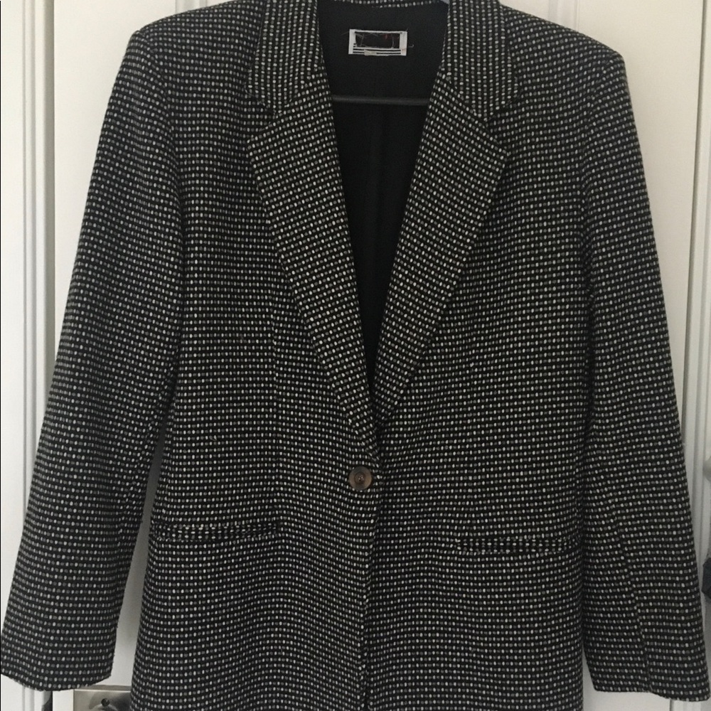 Blazer/jacket purchased Fox’s - they cut the tag out, so I do not know the brand